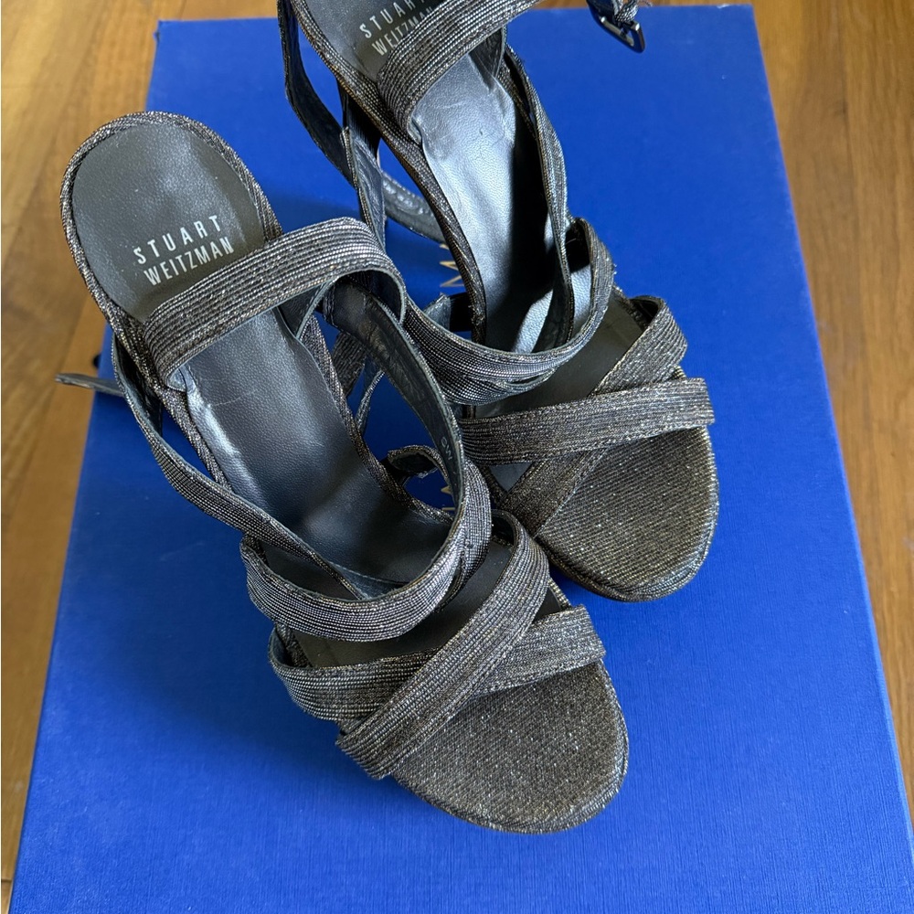 Stuart Weitzman Soundtrack Glitter Platform Heels